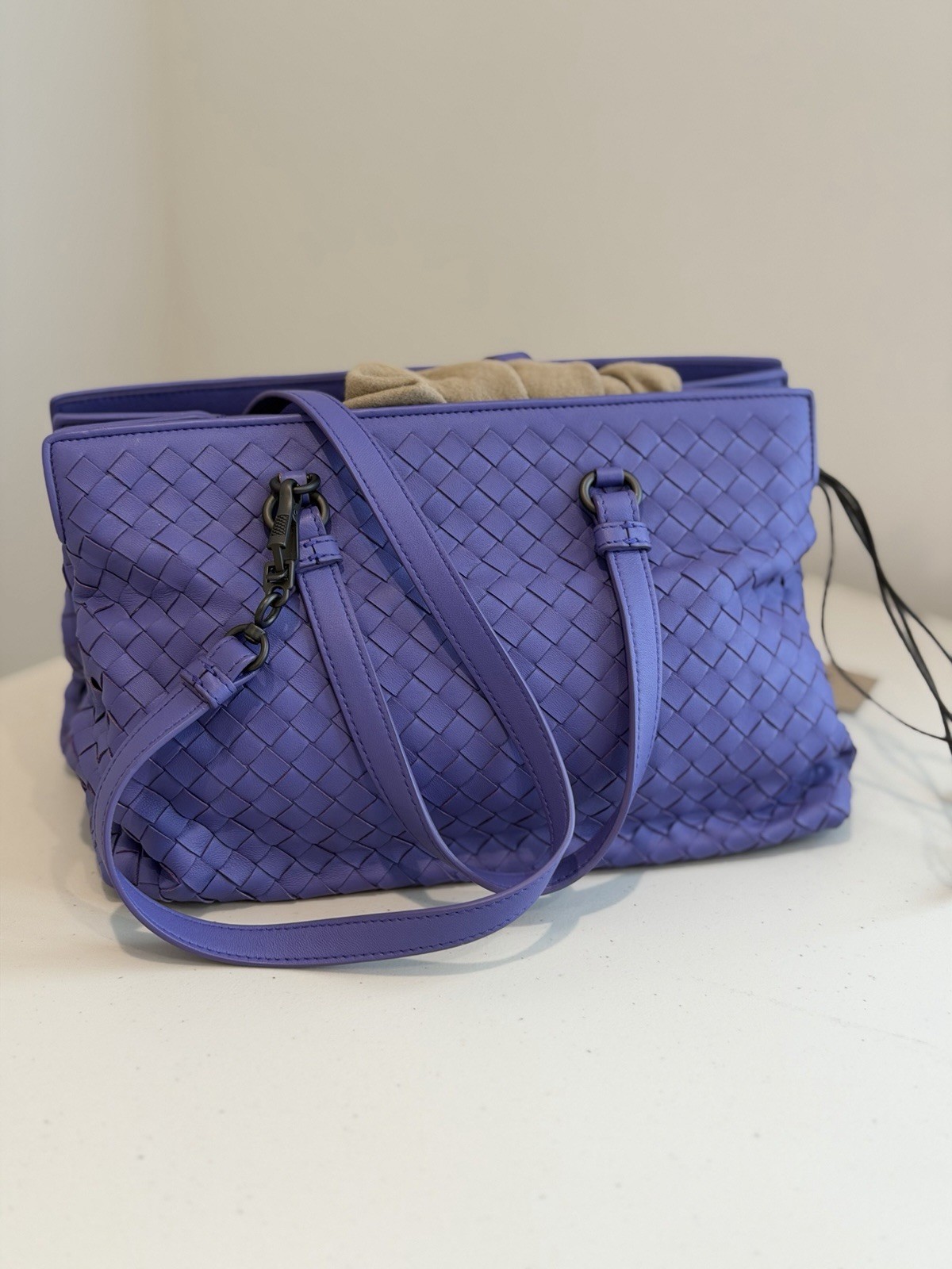 Bottega Veneta Pacific Top Handle Shoulder Bag Intrecciato Lavender (New w Tags)