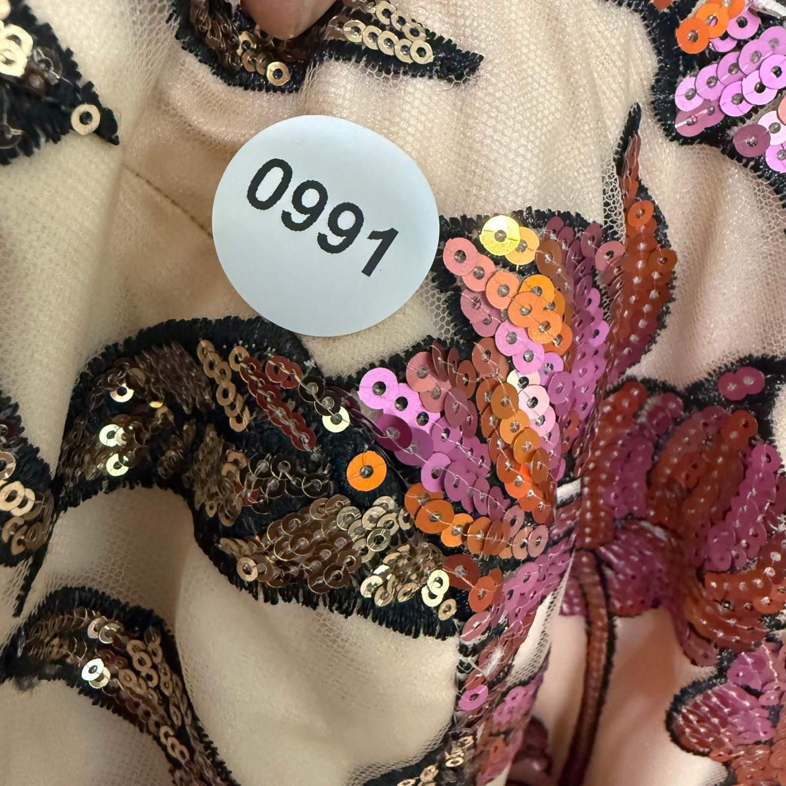 Dress The Population Giovanna Sequin Floral Mermaid Gown Size L