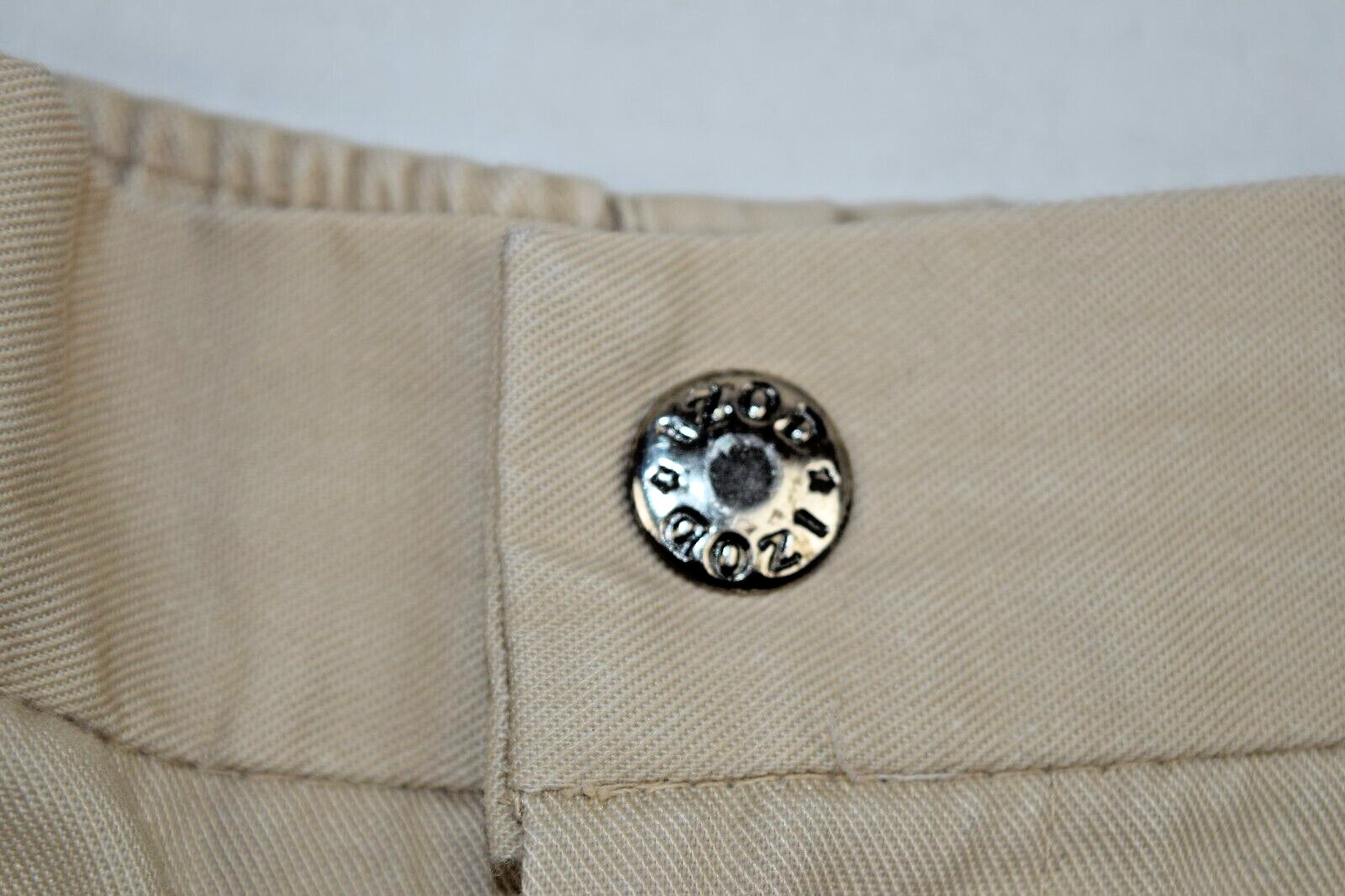Vintage IZOD Lacoste Pants Size 18 70s Beige Straight Leg Blue Crocodile