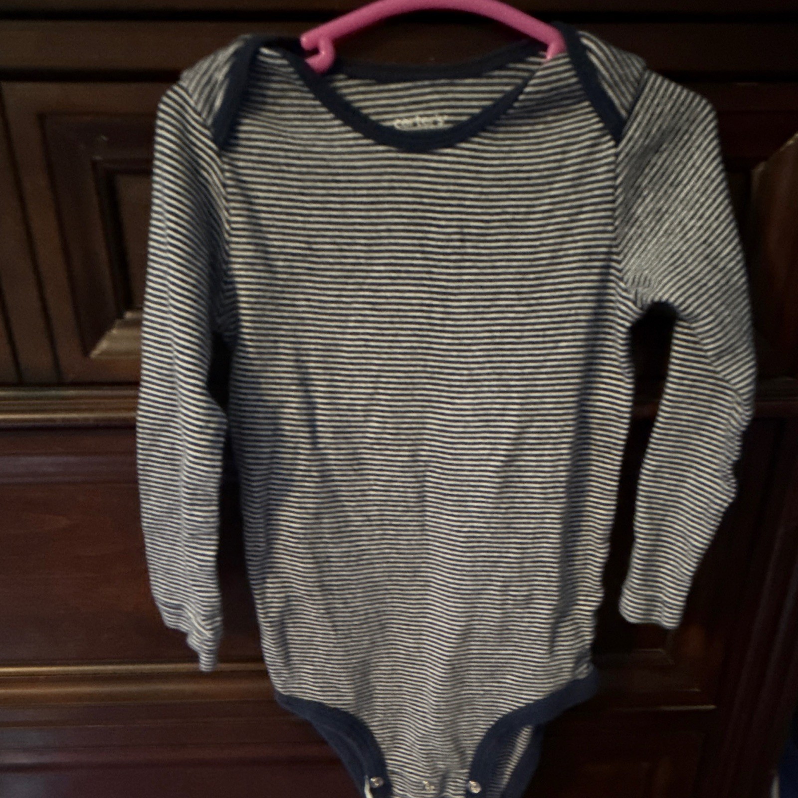 Carter’s Baby One-Piece Bodysuit Blue/White Striped Long Sleeve 24M