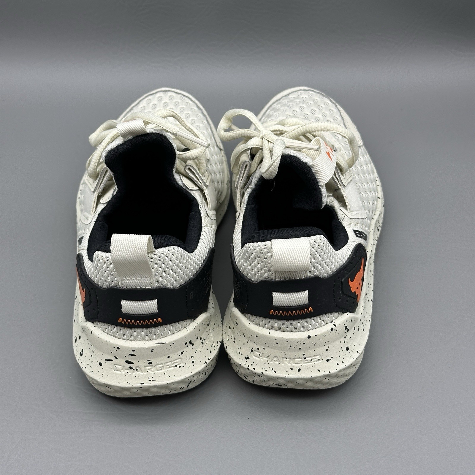 Under Armour Project Rock BSR GS Silt Speckled Boys Size 4 Training Shoes EUC
