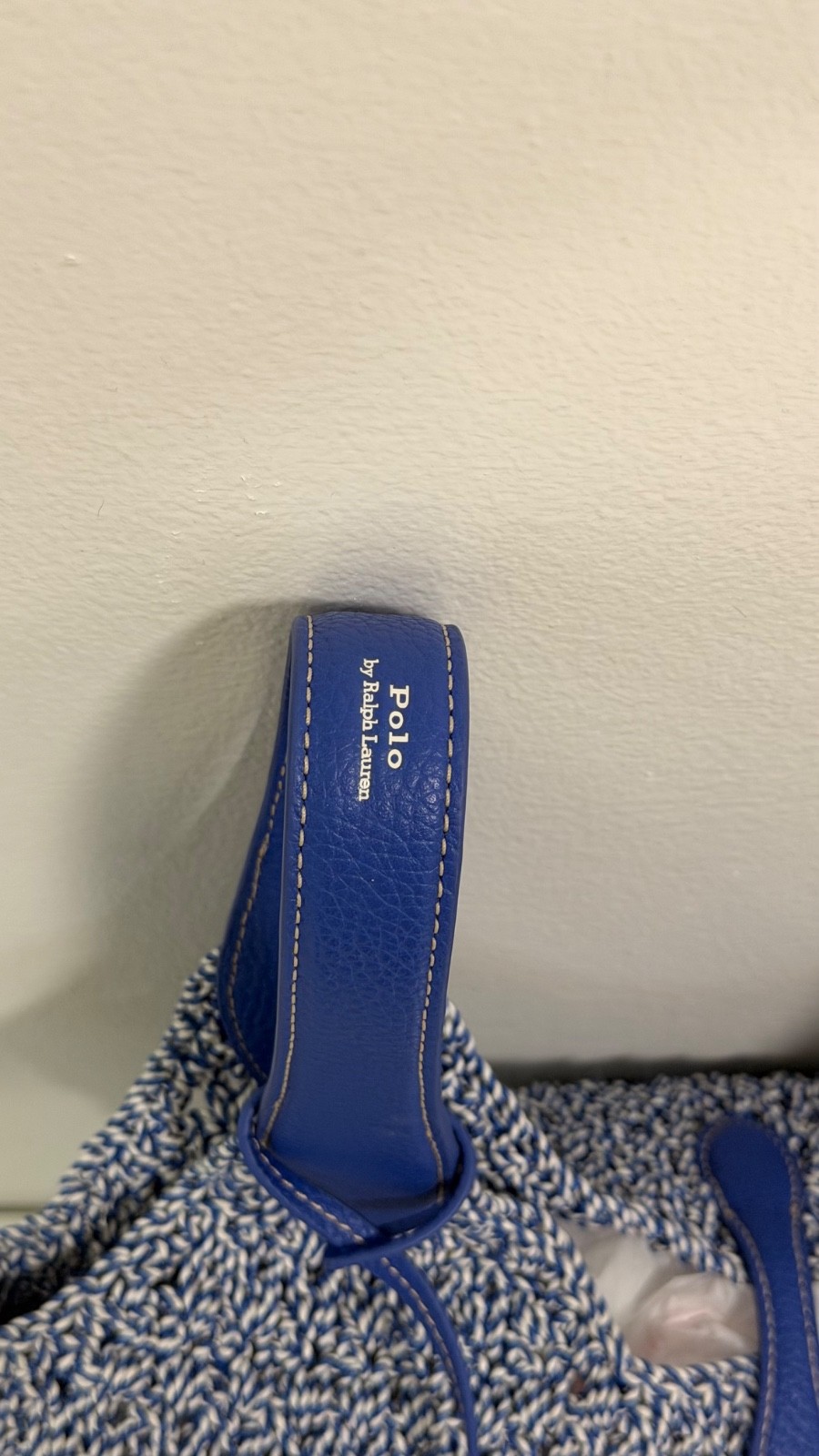 Polo Ralph Lauren- Polo Play Cord Tote Bag in Optic White / Bright Blue
