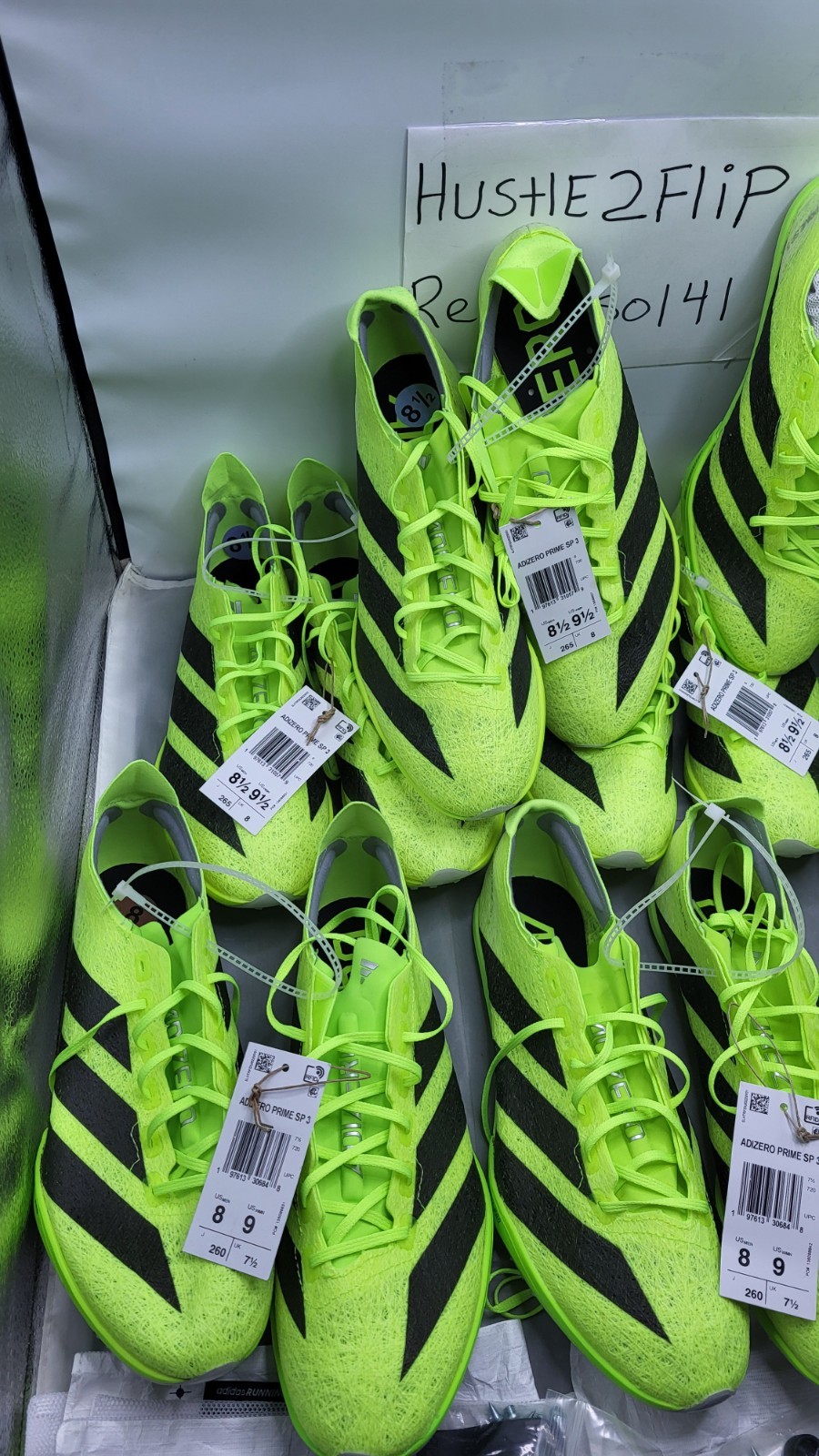 (8) Pair Lot New! Adidas Adizero Prime SP 3 Track Spikes Sizes 8, 8.5 IH5800