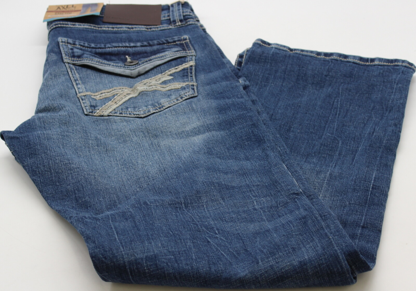 T K Axel Men’s Slim Bootcut Stretch Jeans Dark Wash 40 X 30 40X30 Blue New Boot