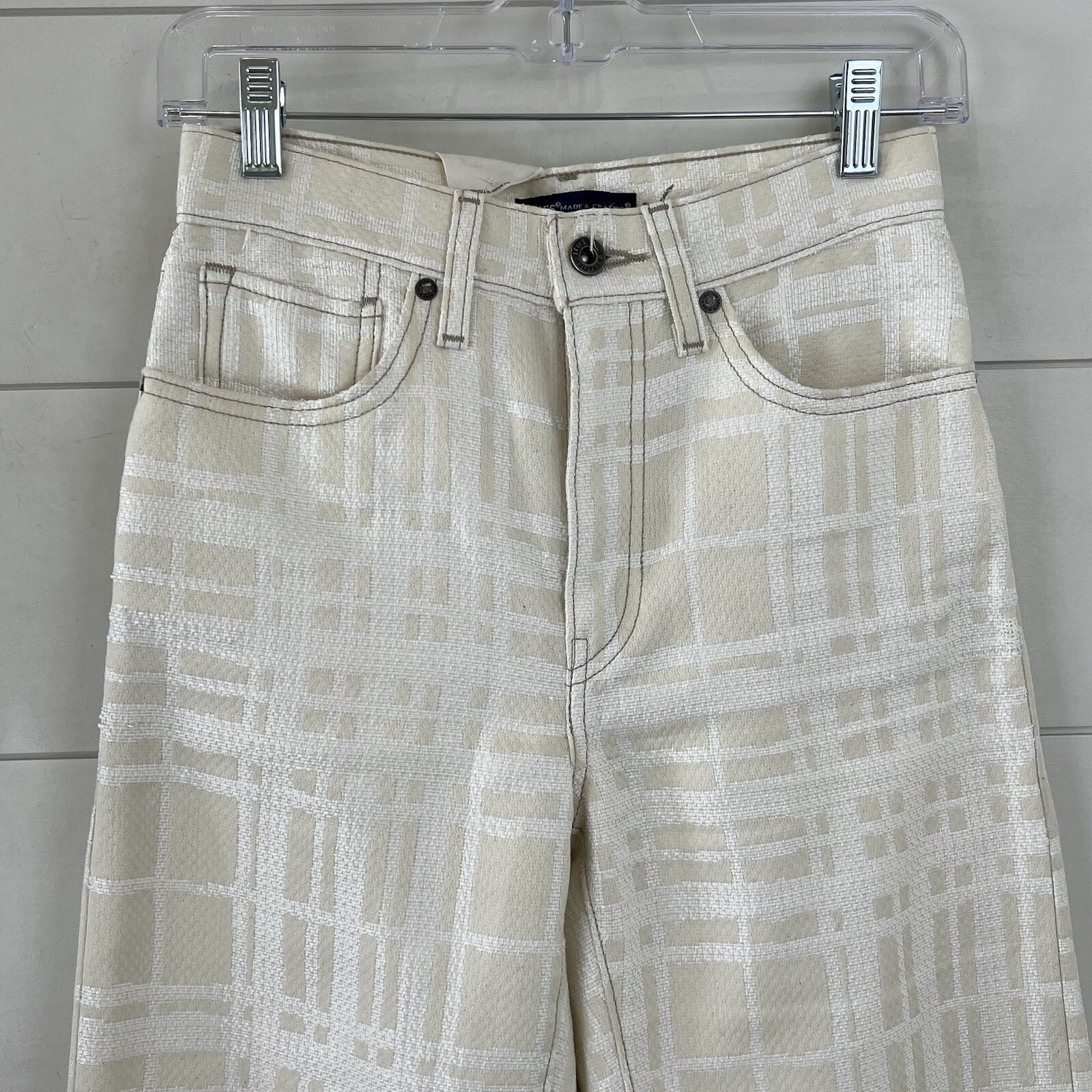 NWT Levi’s Made & Crafted Column Taper Pant 24 Plaid Italian Fabric High Rise