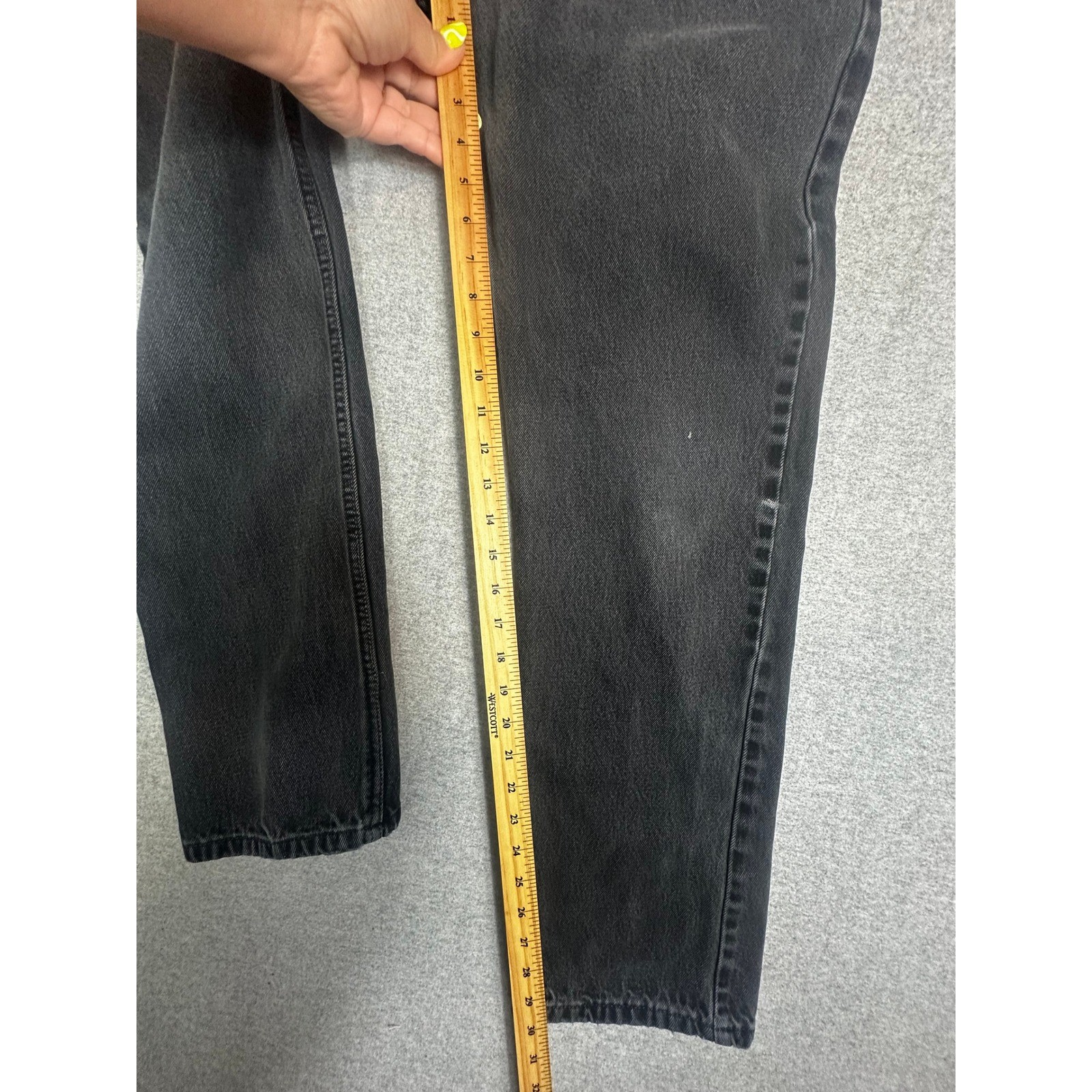 Vintage Levis 505 Jeans Mens 32×32 (fits 31×30) Faded Black Straight Leg Denim
