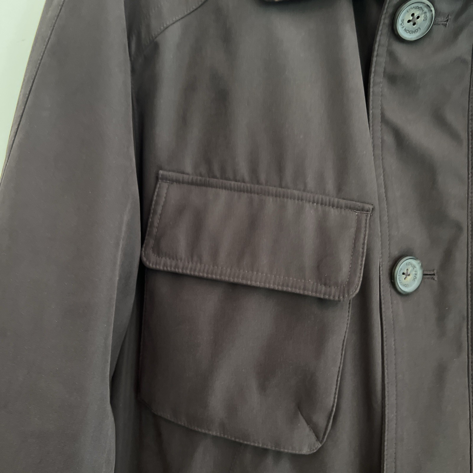 London Fog Jacket Men’s Size Medium Brown Zipper Button Closure