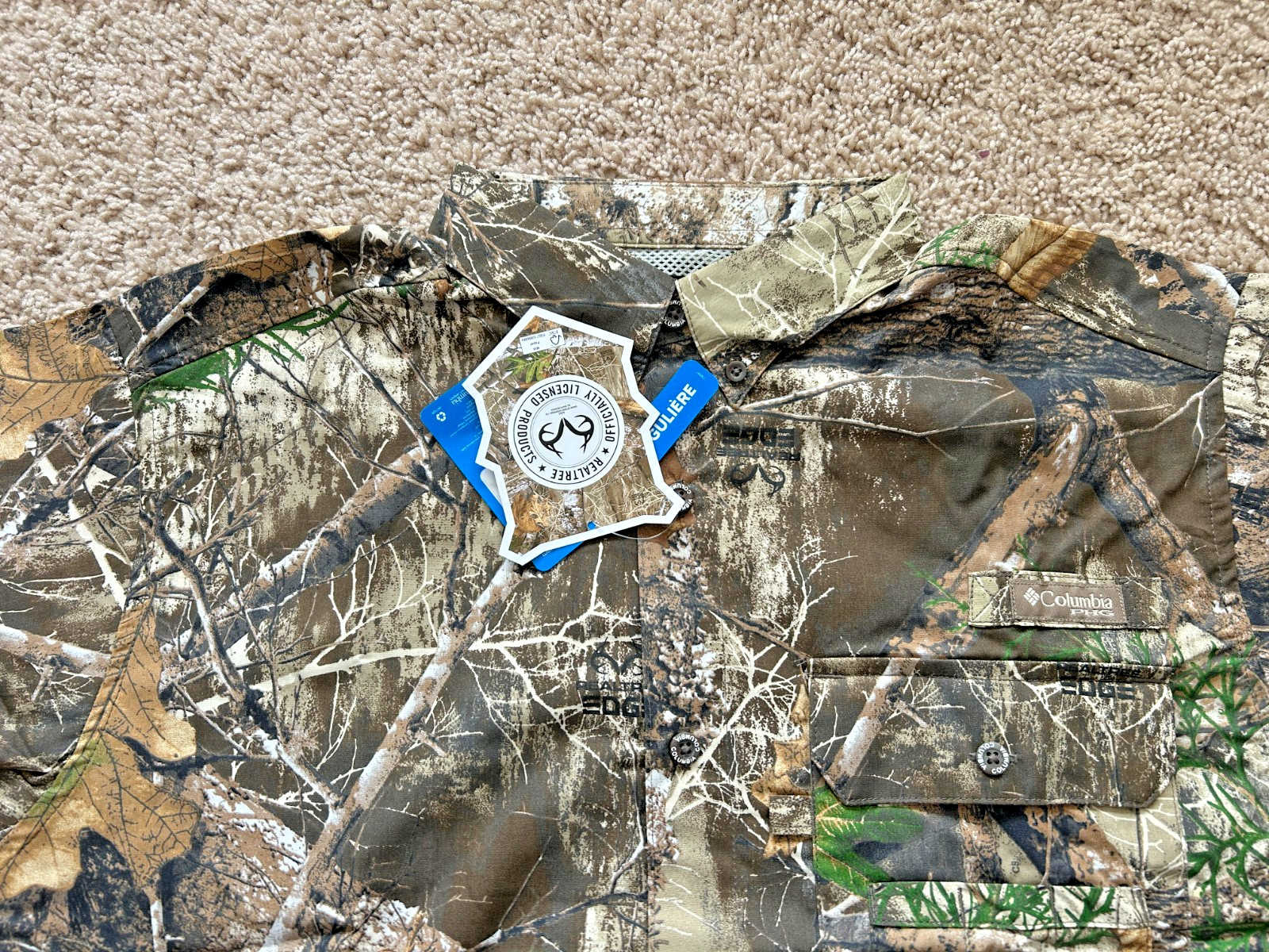 Columbia Mens PHG Super Sharptail Camo Button Up Shirt