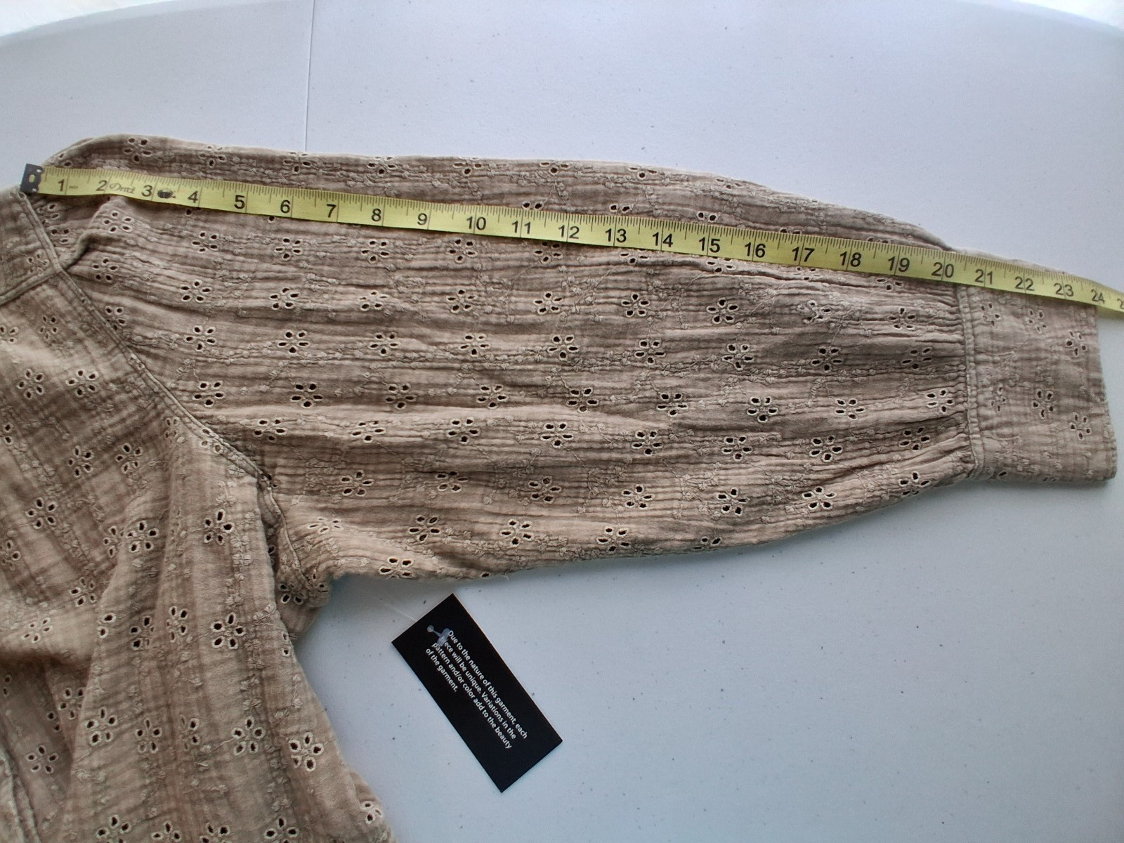 LOGO Lavish NWT By Lori Goldstein **XL 100% Cotton Eyelet Button Up Shirt Pkts.