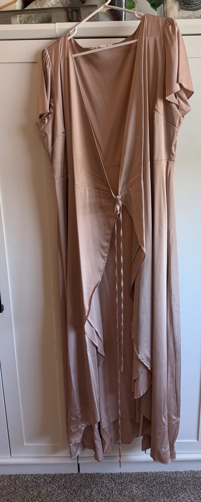Baltic Born Krystal Satin Wrap Dress – champagne size XXXL