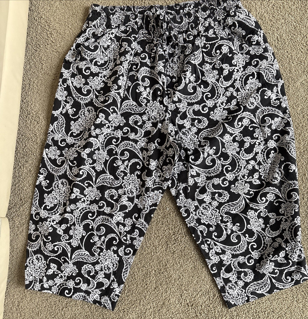 Capri Pants or Shorts Size L and Size XL Solid or Patterns or Blue Jean, White