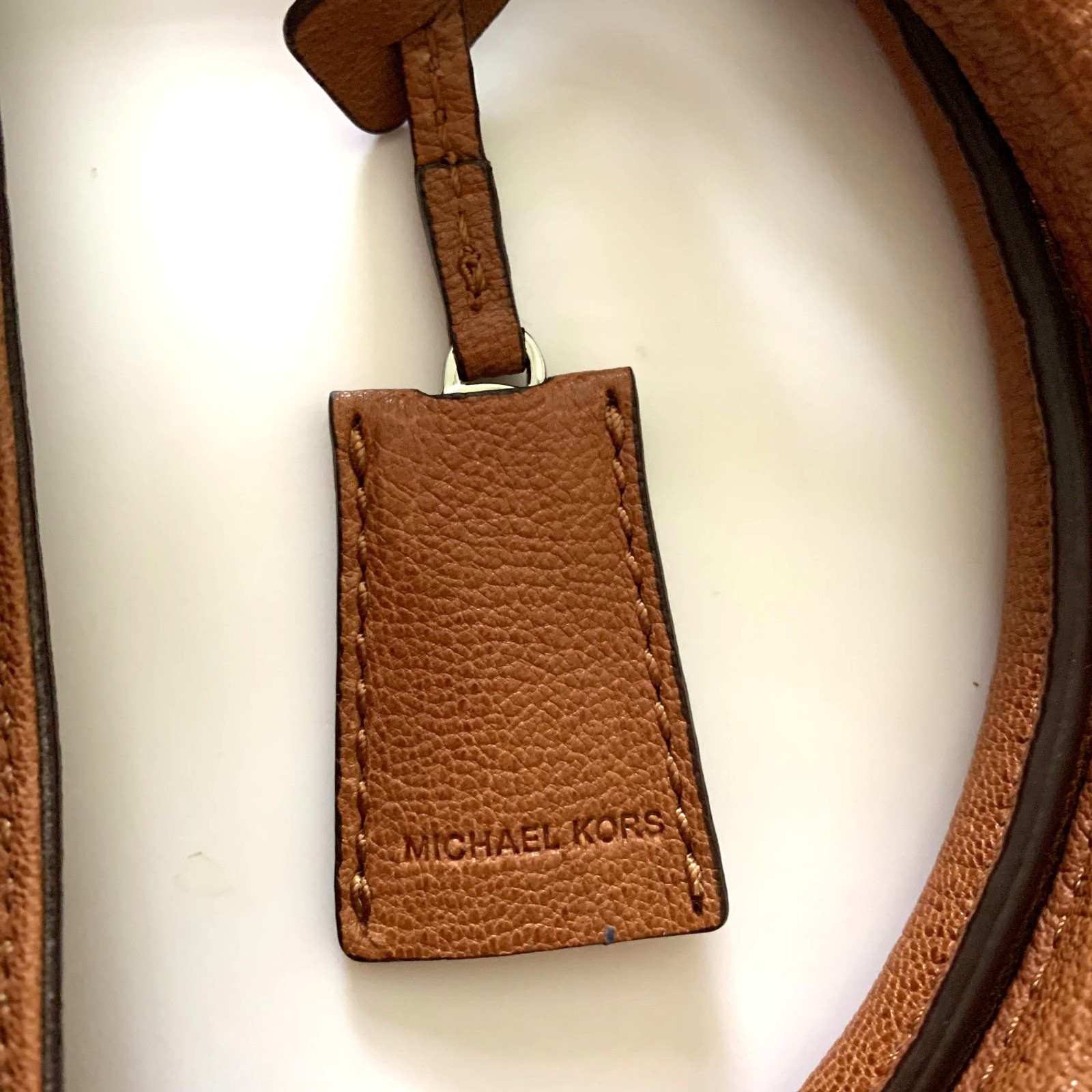 New Michael Kors Leather Hamilton East West Bag Luggage Brown Silver Hardware