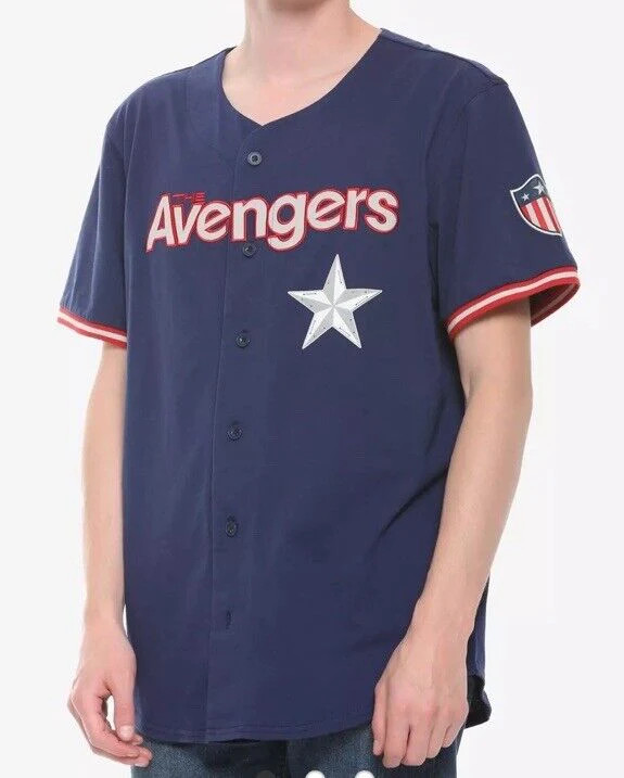 Marvel The Avengers Captain America Rogers Shield Jersey Size S