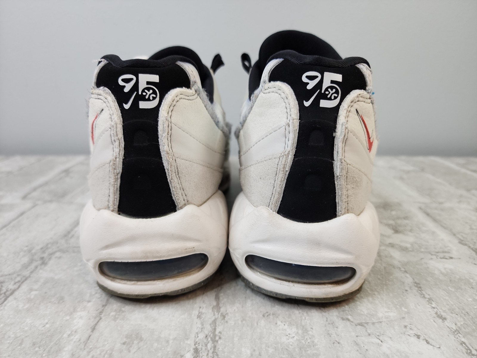 Nike Air Max 95 SE Double Swoosh Light Bone Habanero Red Mens Sz 9.5 DQ0268-002