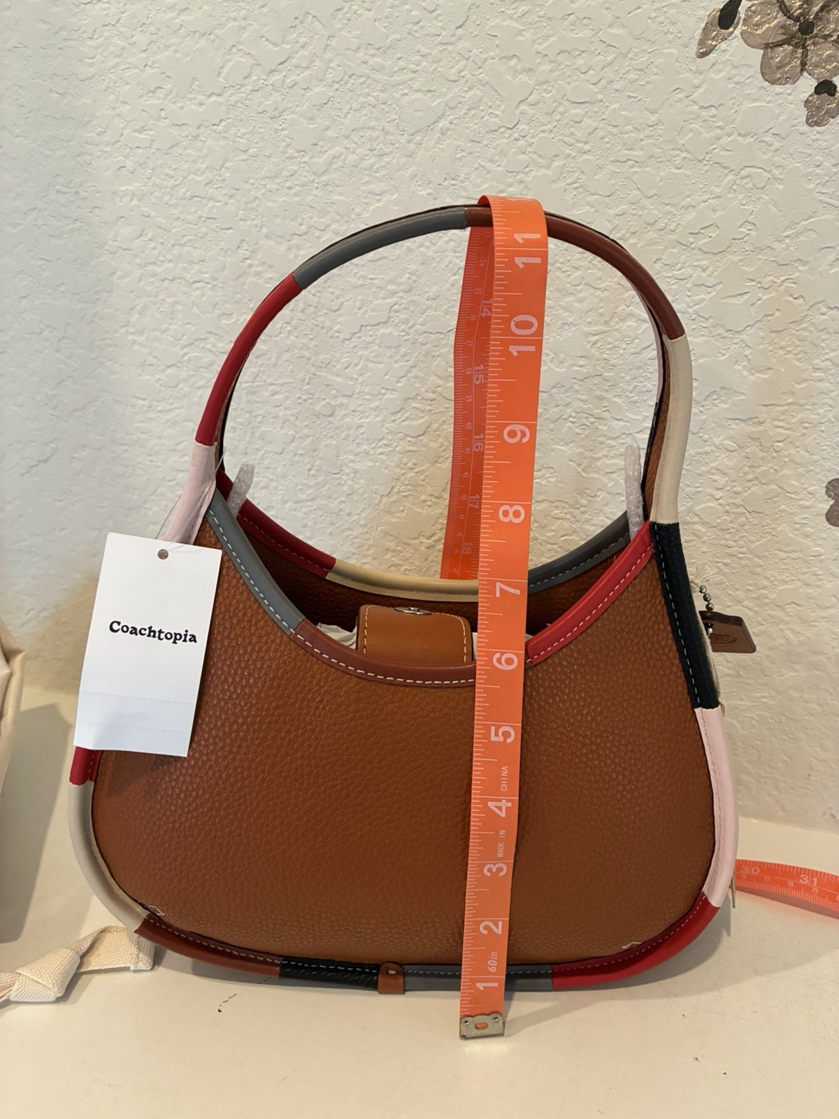 NEW Coach Coachtopia Burnished Amber Leather Ergo Colorblock Standard Bag
