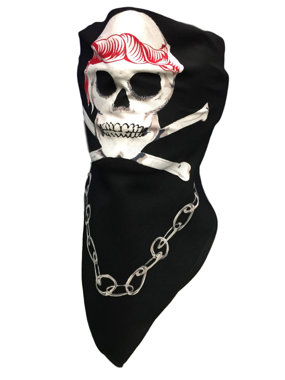 VELCRO®Brand ADJUSTABLE SKULL PIRATE REVERSIBLE FACE BIKER MASK NECK BANDANA