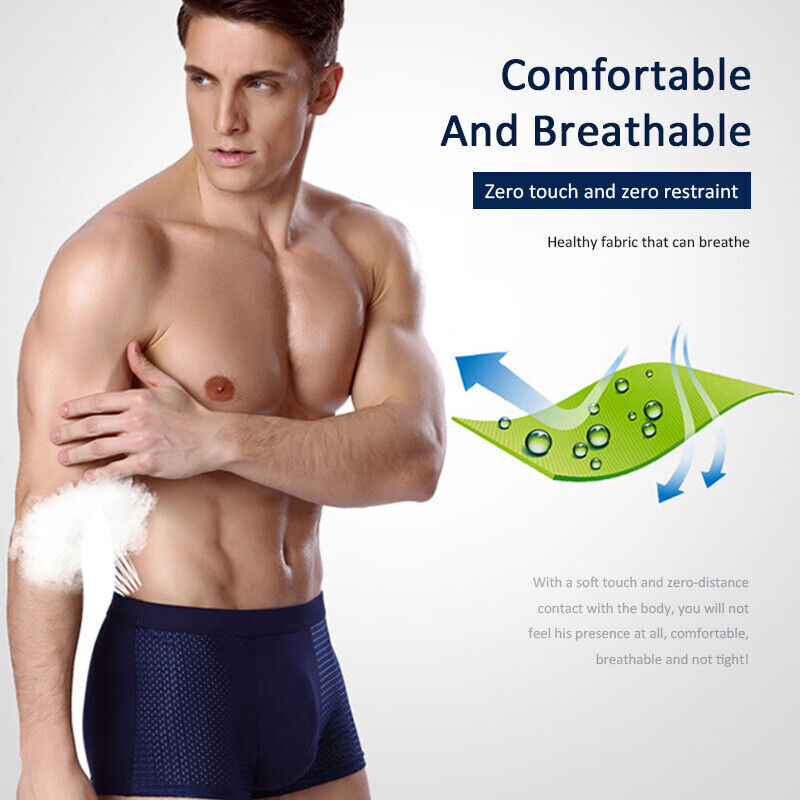 4PCS Boxhero Bamboo Fiber Boxer Briefs, 4pcs Bamboo Fibre Boxer Shorts US STOCK
