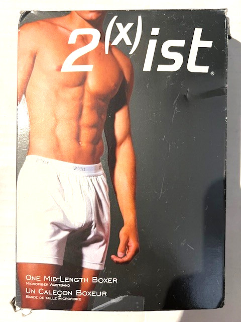 New 2(X)IST Black Cotton Knit Boxer Short Underwear sz M #706 2xist Vintage