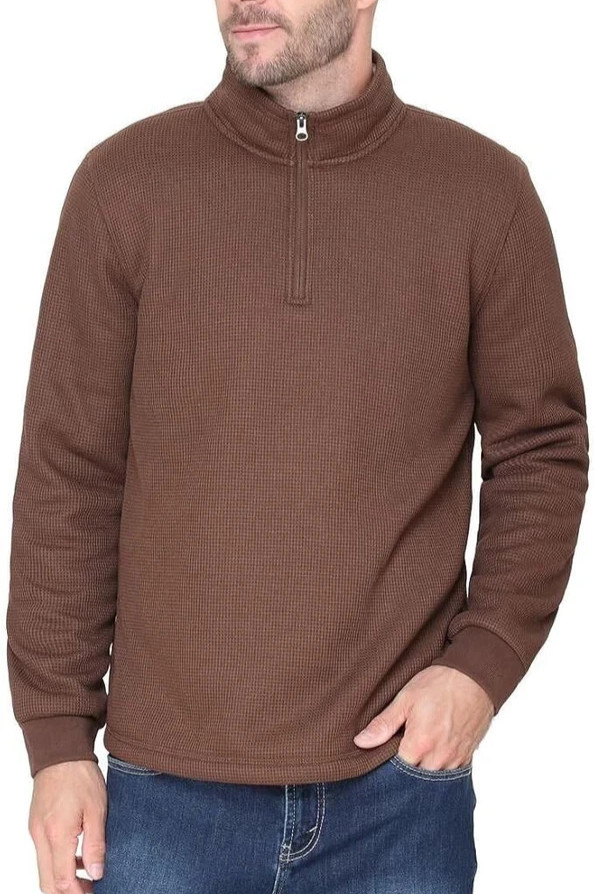 NWOT B.C. Clothing Men’s M Heritage Quarter-Zip Waffle Sweatshirt Lined