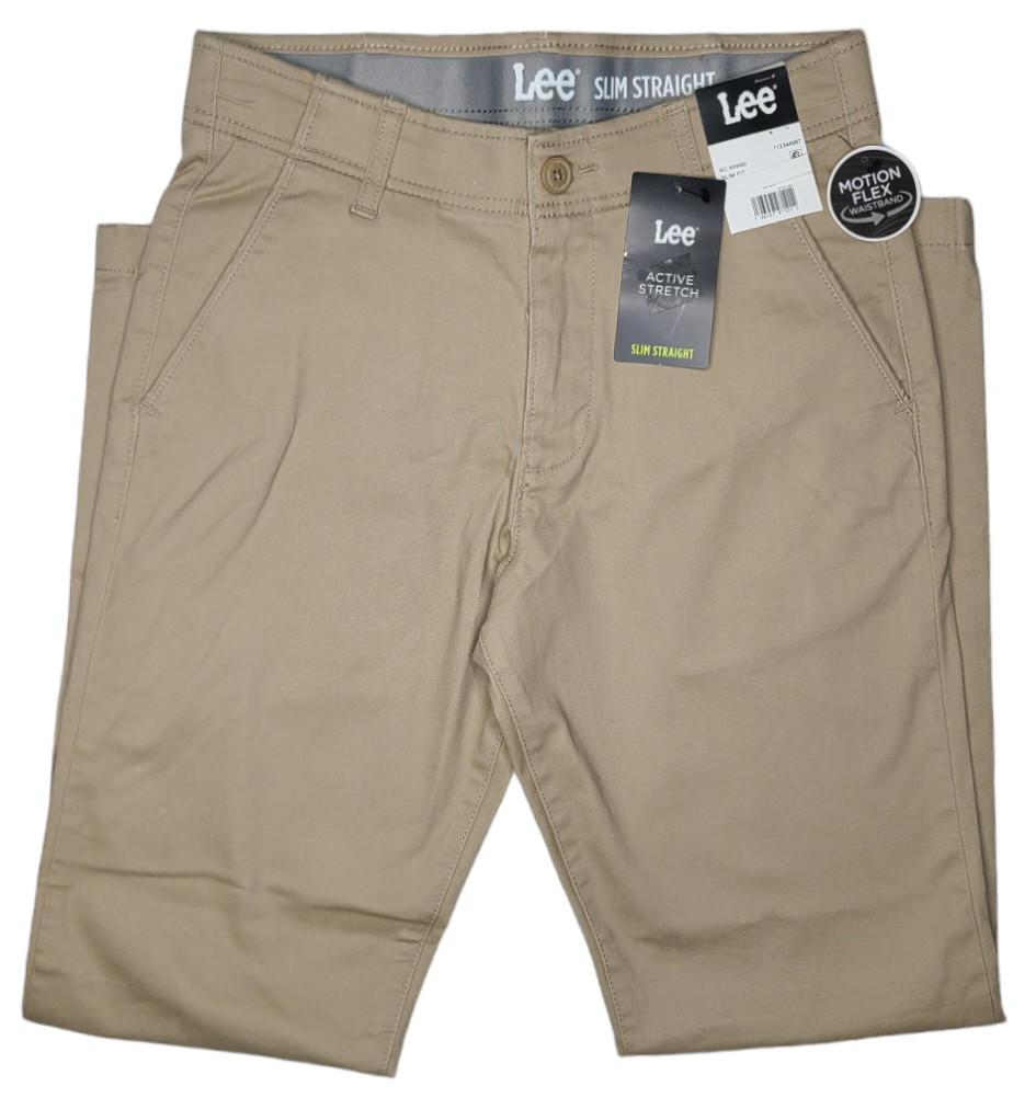 Lee #11598 NEW Men’s Active Stretch Motion Flex Waistband Slim Straight Pants