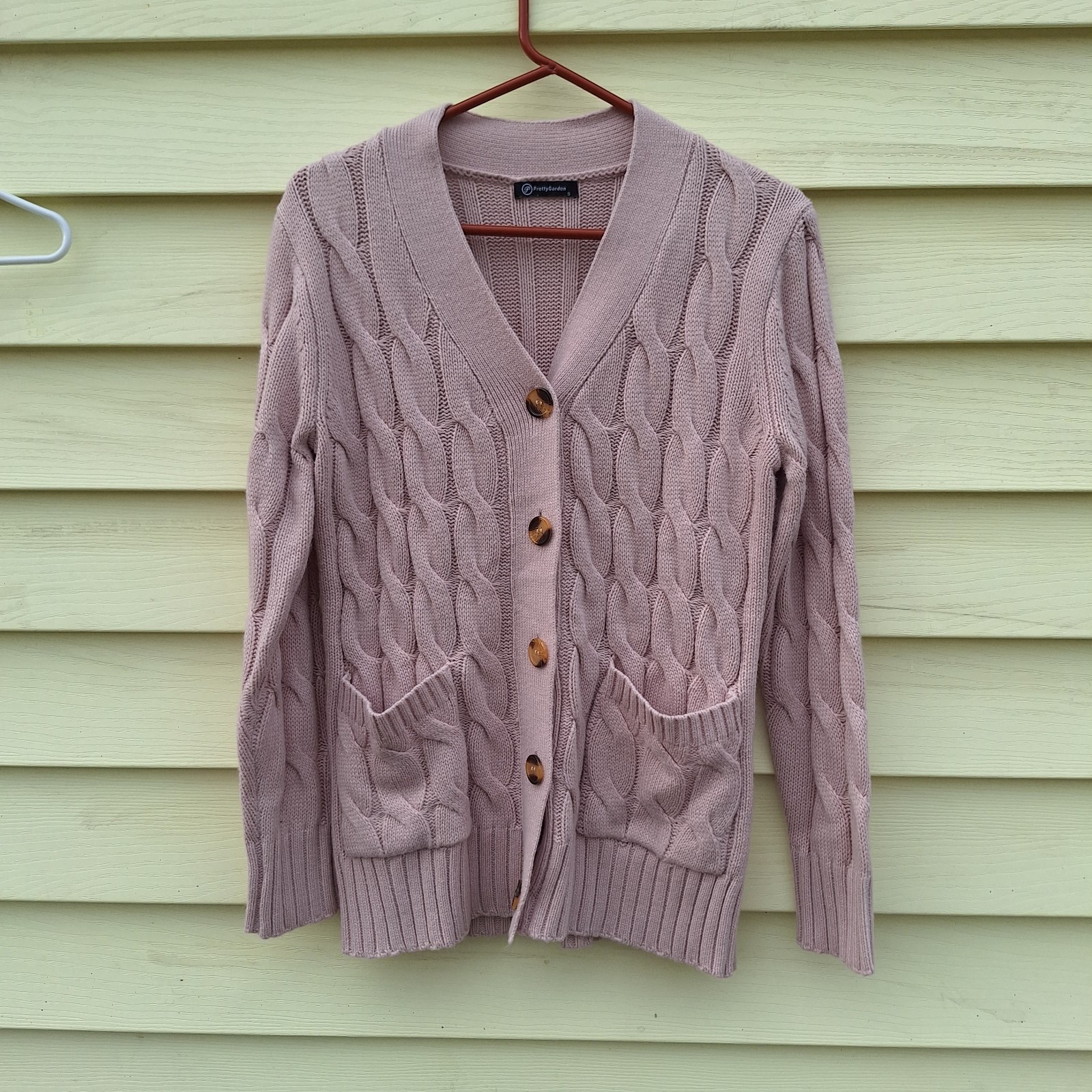 Womens Cable Knit Cardigan S Old Money Cabin Outdoor Fisherman Preppy Layers