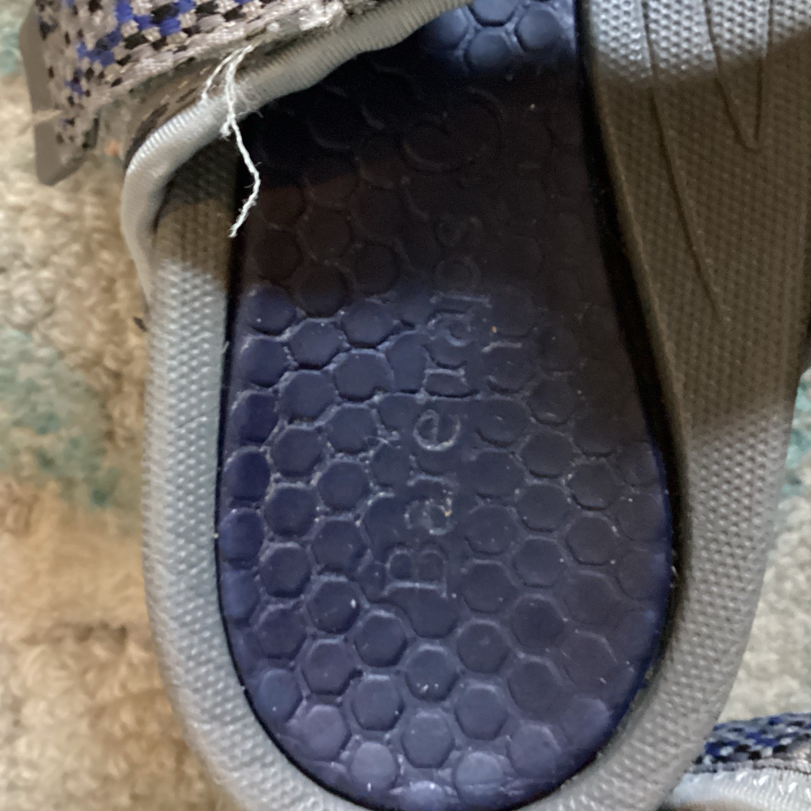 Baretraps Women’s Gray/Blue Strappy Sandals Hook & Loop Adjustable Strap M GUC
