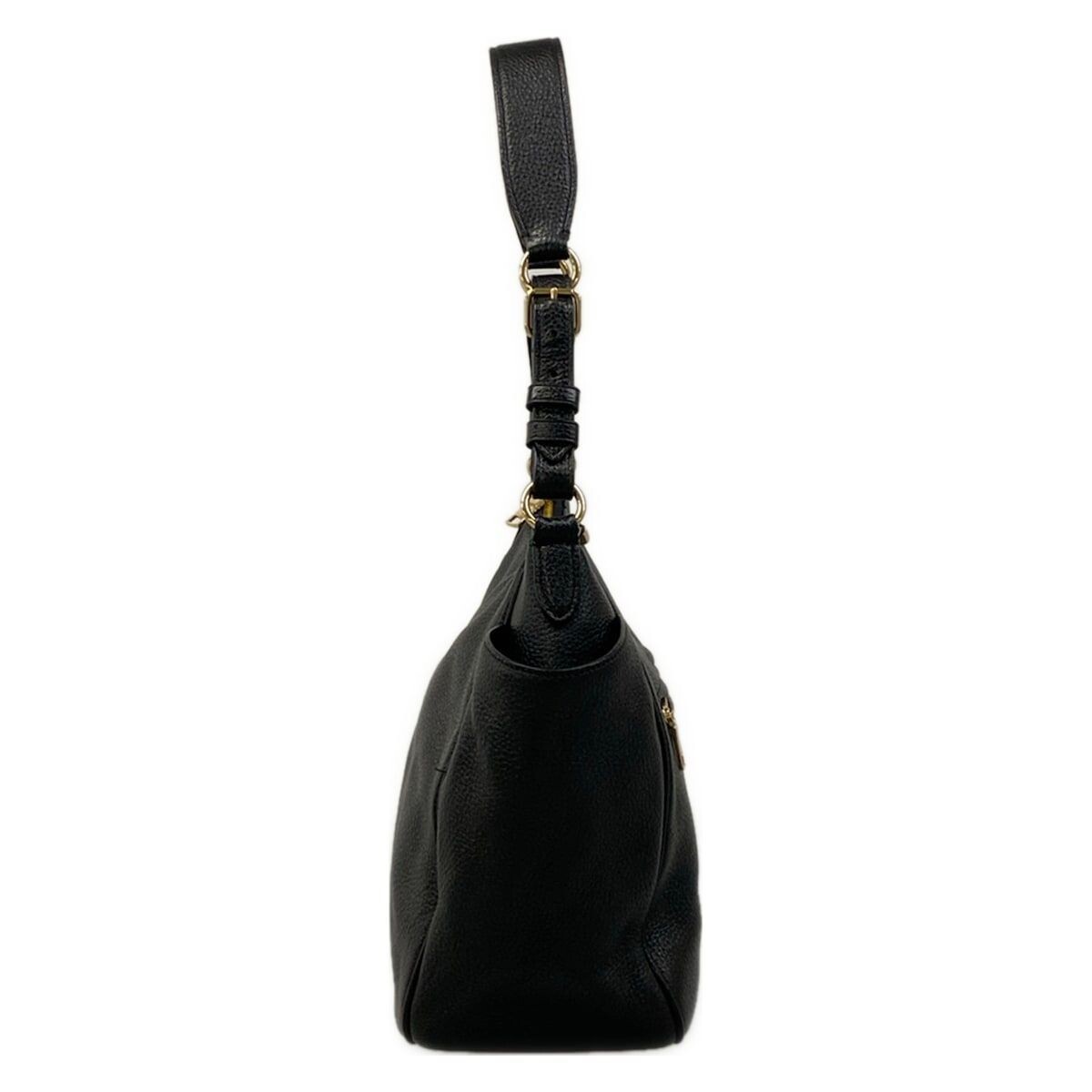 COACH Rorie Black Leather Shoulder Bag C2853 Gold Hardware From Japan Auth