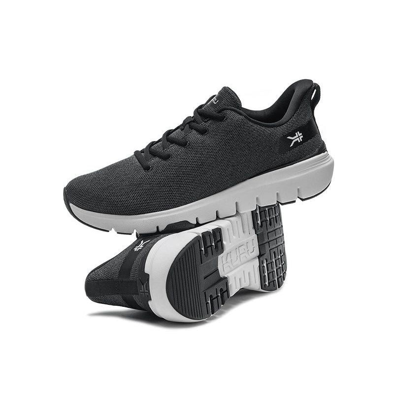 New Women’s KURU FLEX Via Athletic Sneaker Jet Black-Bright All Sizes Ships Free