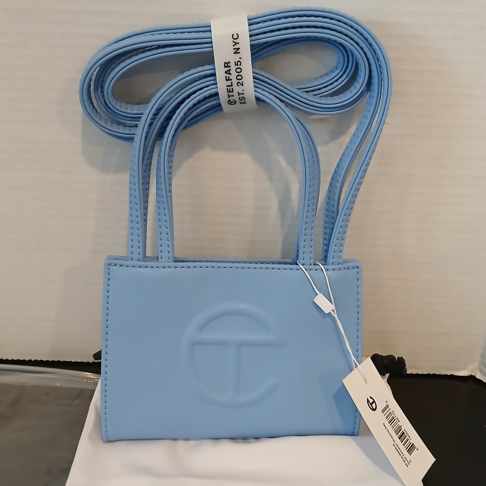 Telfar Blue Vegan Leather Mini Shopping Bag Cerulean NWT
