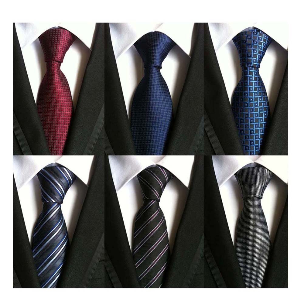 Lot 6 PCS Classic Men’s Tie Necktie Woven JACQUARD Neck Ties