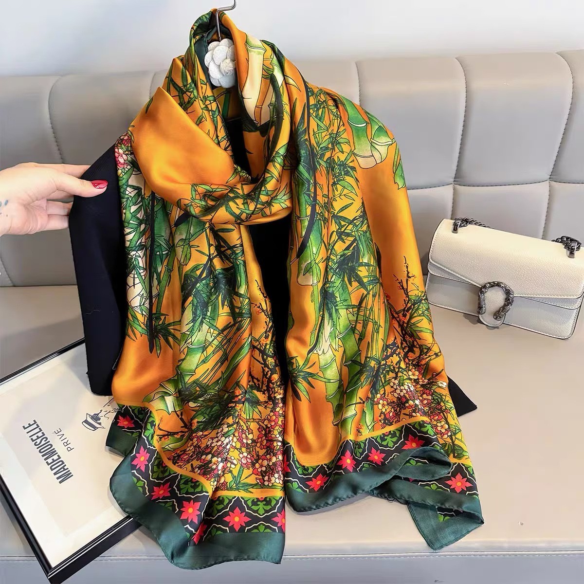 New Authentic Chinese Style Long Scarf Shawl Scarves Wrap Silk Print Wrap Scarf