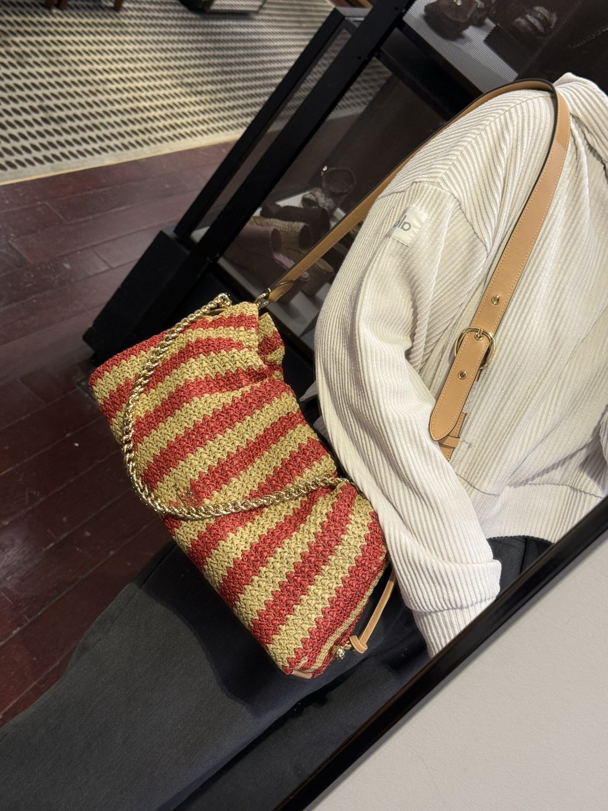 NWT coach Faye Large Shoulder Bag With Stripes