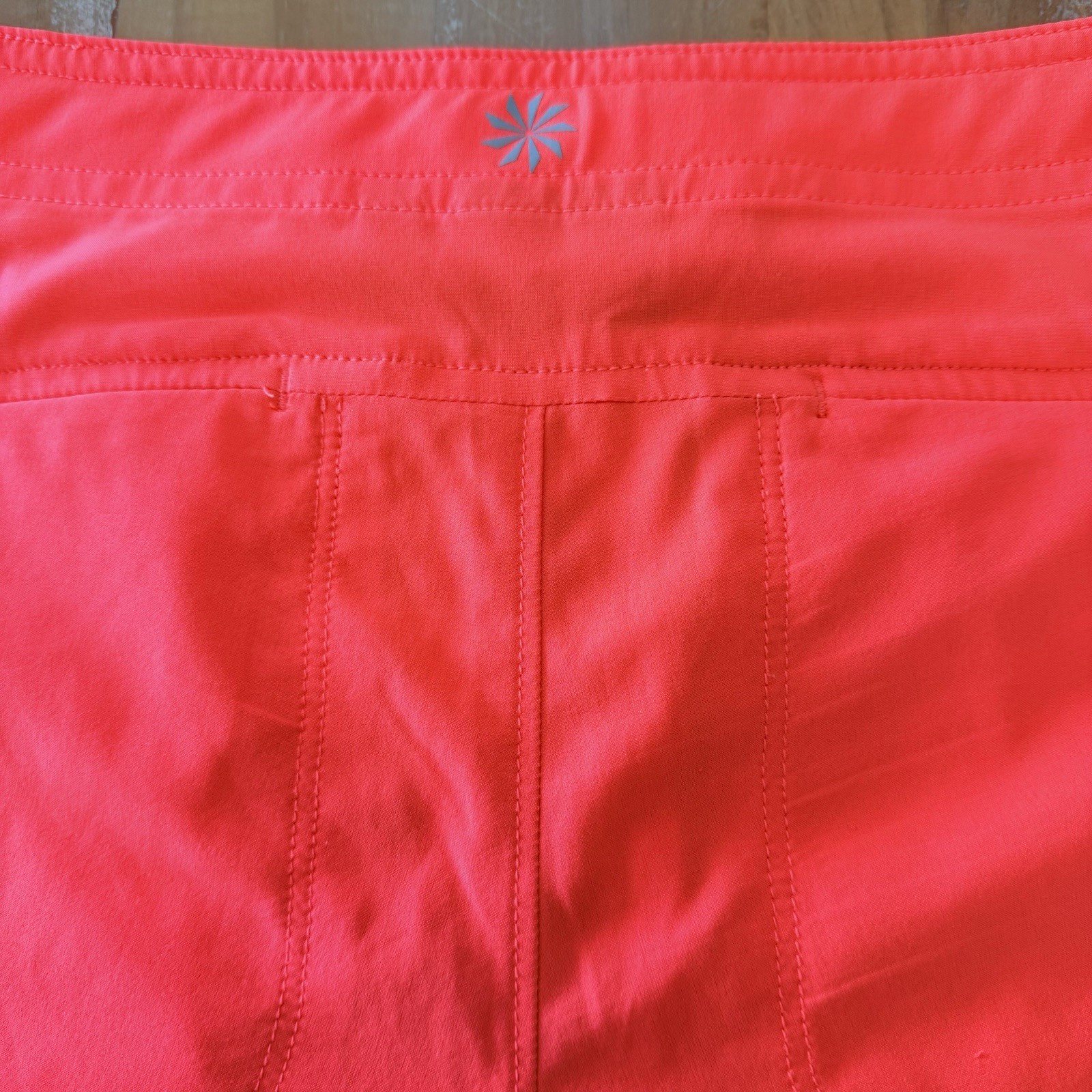 2 Athleta Shorts Magenta Lace Up Board & Orange Snap Closure Shorts Sporty