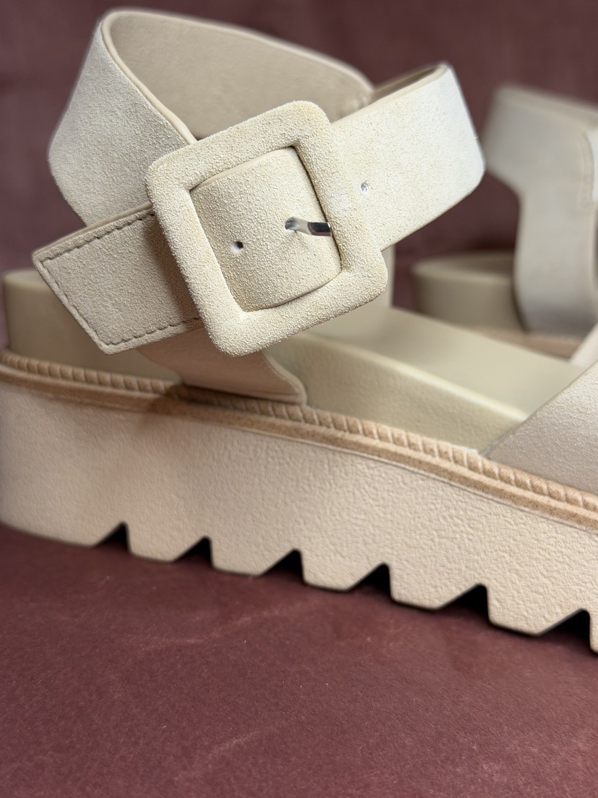 Torrid Beige Strap Platform Plus Sandal Sz 10.5 Extra Wide- WW-Cushioned