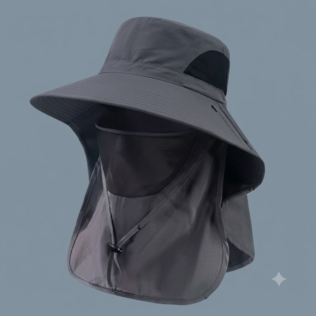 Wide Brim Sun Hat UV Protection Bucket Cap For Hiking Camping Fishing Safari Men
