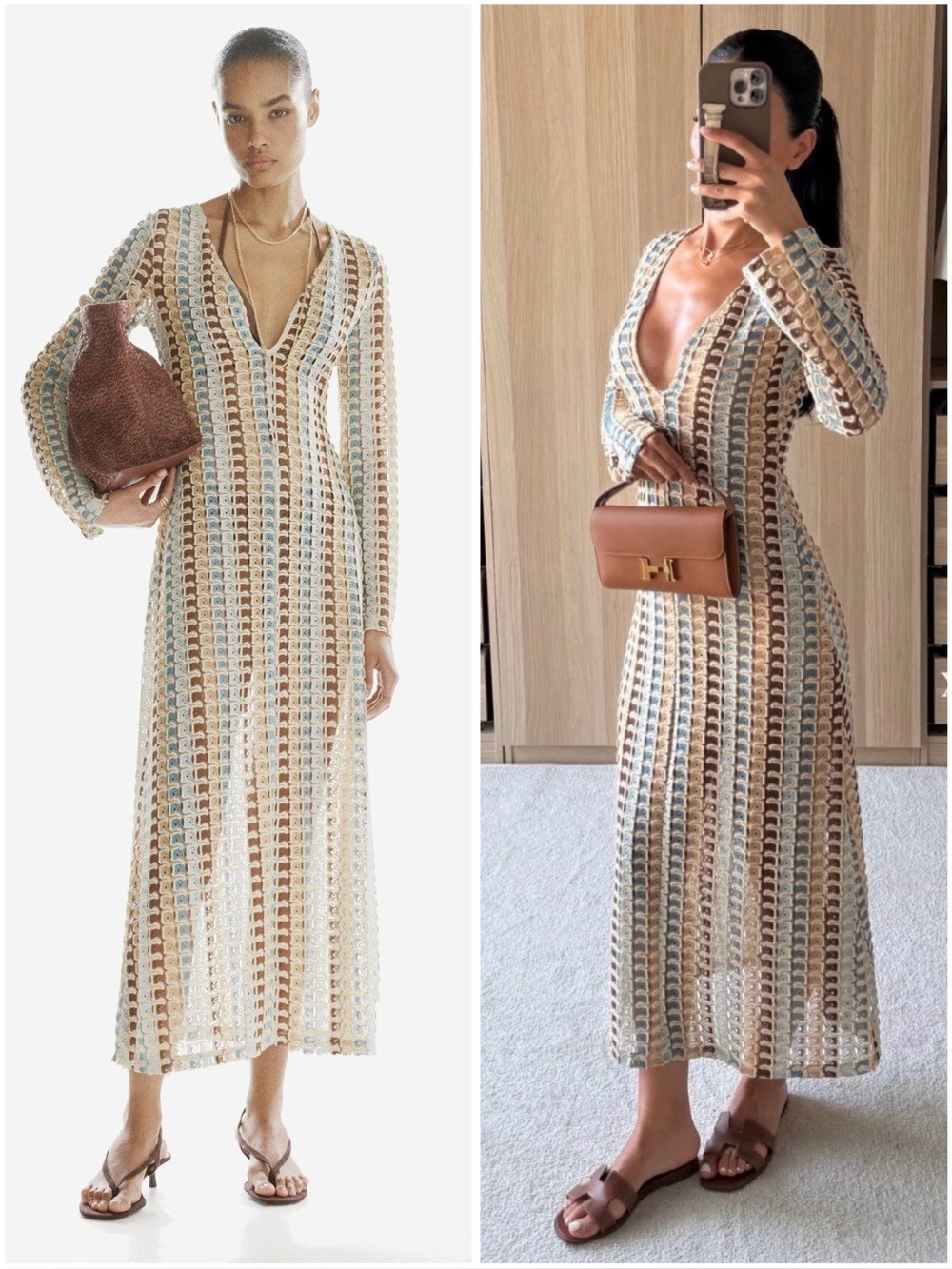 NWT H&M Crochet-Look Maxi Dress S M L
