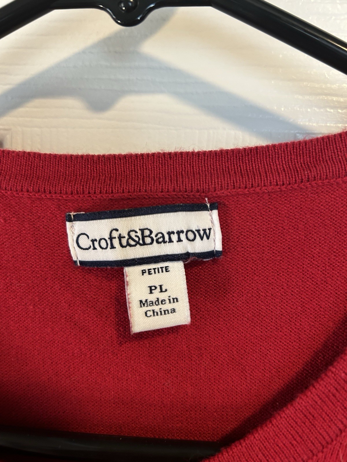Croft & Barrow Wine Red Button Up Cardigan Sweater with Embellished Neckline
