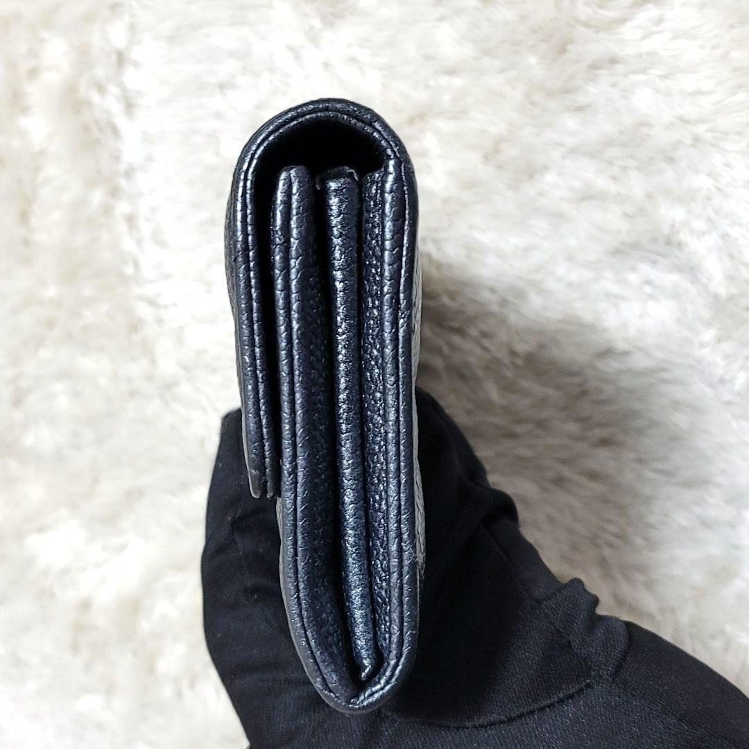 Rare Color Excellent Condition Chanel Caviar Skin Matelass Long Wallet Glitter D