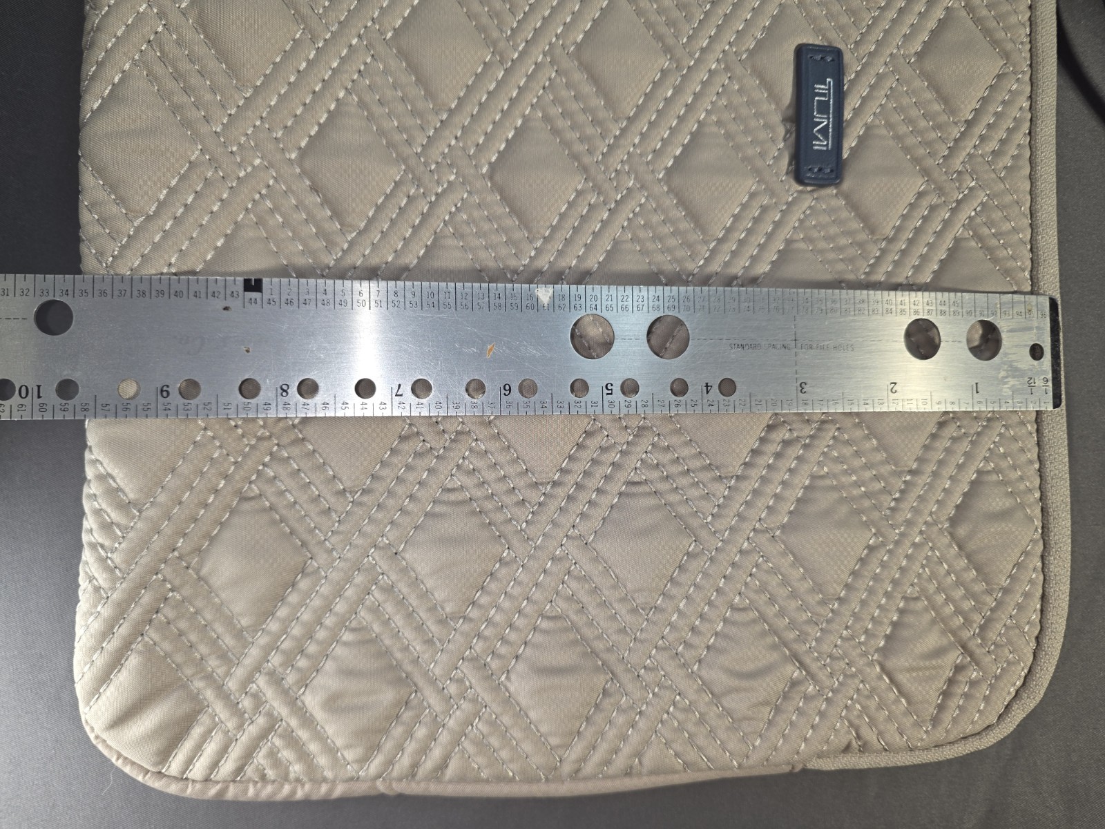 Tumi Dusty Blue Pebbled Leather Tote