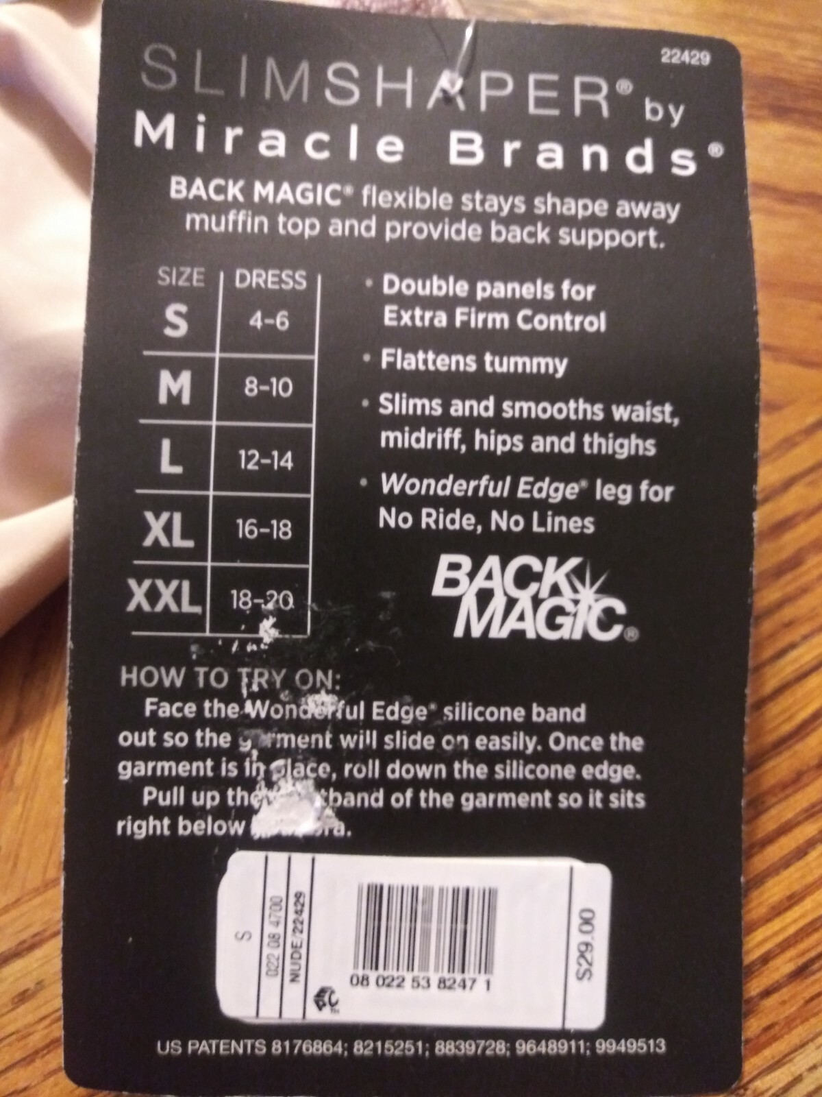 Slim Shaper by Miracle Brands Size Small Dress Size (4-6) Back Magic 118