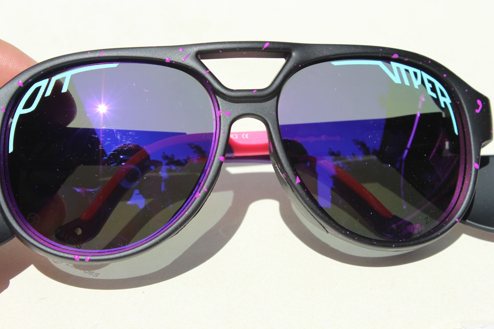 PIT VIPER The Ignition Exciters POLARIZED Sunglasses Flames/Purple SCRATCHED
