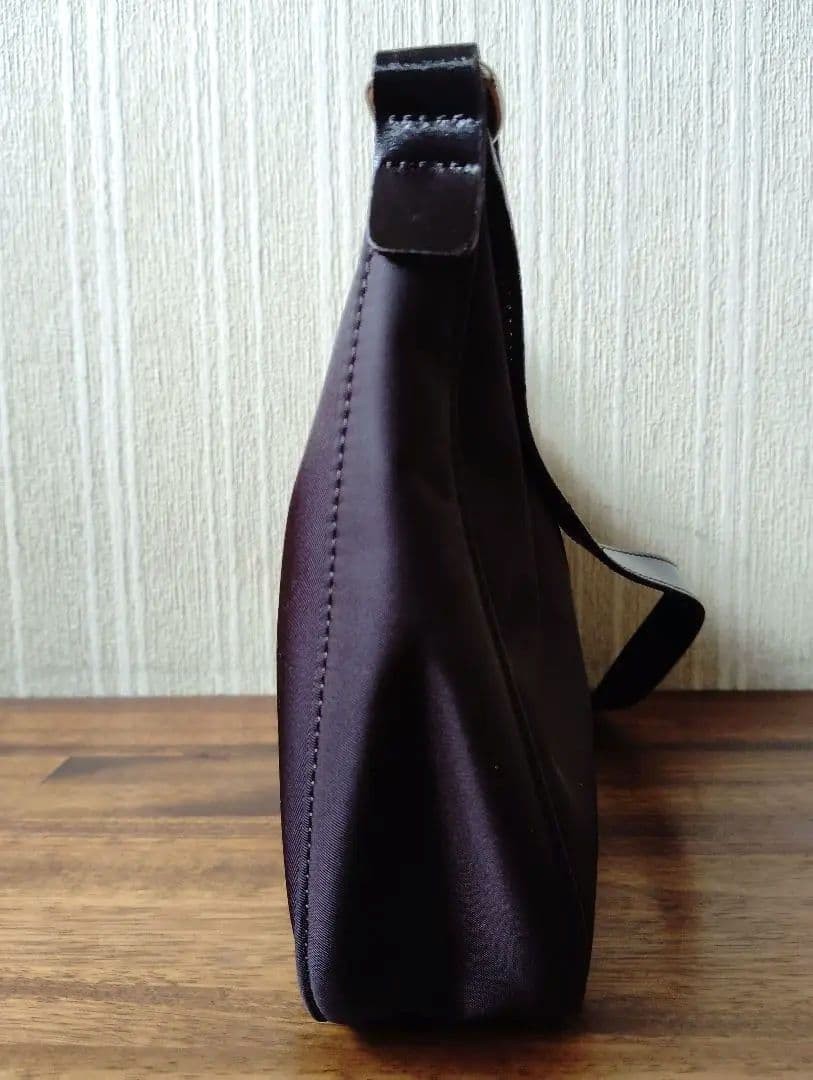 Good Condition Longchamp One Shoulder Bag Half Moon Shape 2WAY Dark Brown