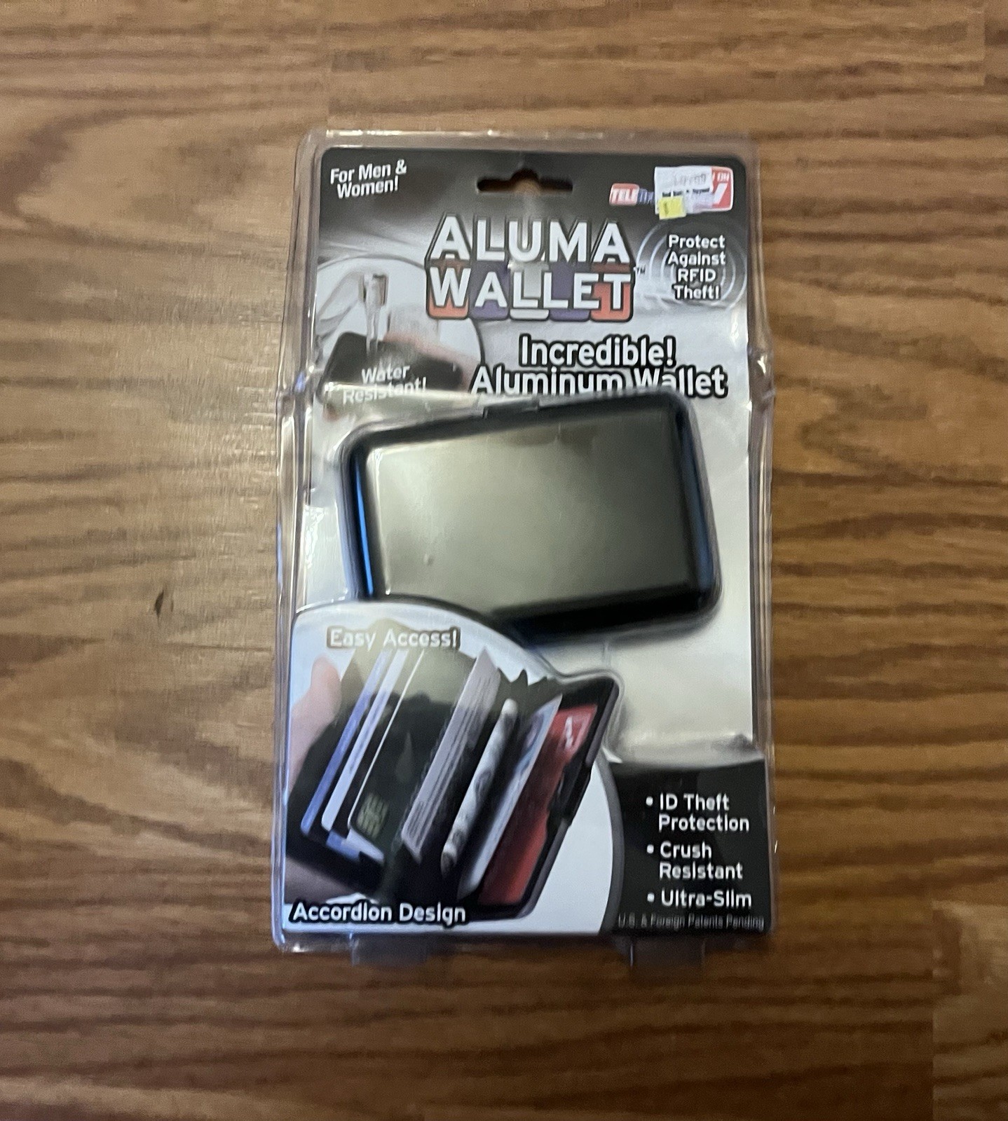Aluma Wallet as Seen on TV Black Crush Resistant Protects Against RFID Theft