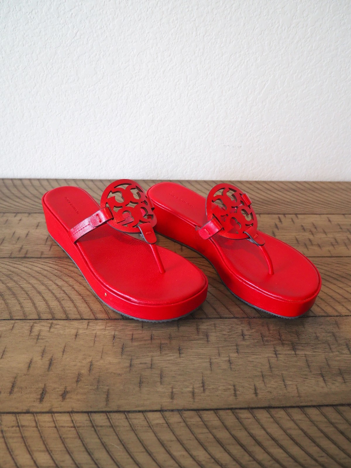 New! Tory Burch ‘Miller’ Platform Wedge Flip Flop Sandals Womens 9 M