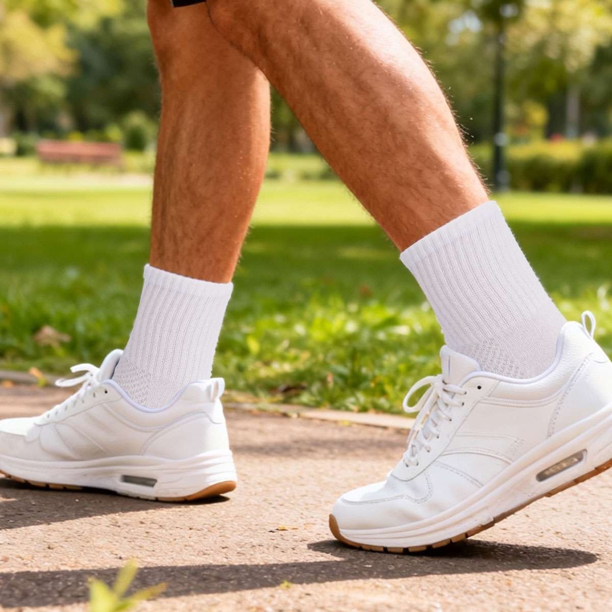 1/2/5 Pairs Mens Crew Socks for Work Sports Athletic Cotton Socks Size 5.5-11