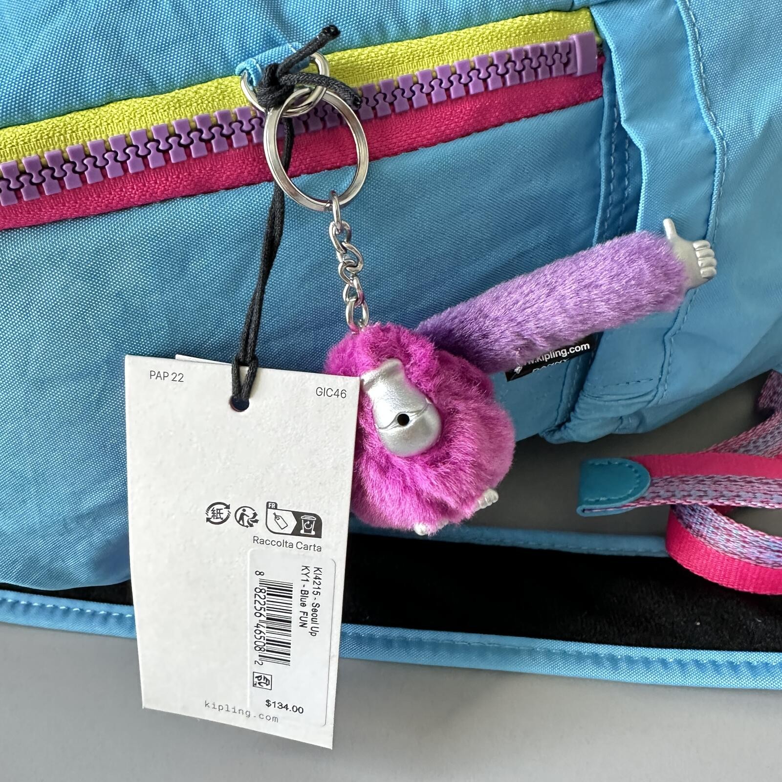 Kipling Seoul Up 17″ Laptop Extra Large Backpack in Blue Fun NWT