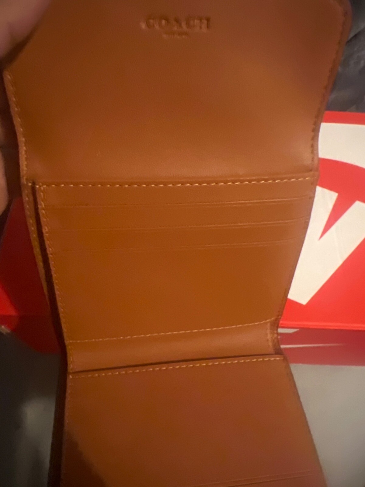 Coach Trifold Wallet Ch808 B4B4D Win Small Sun Orange Ladies Wyn japan
