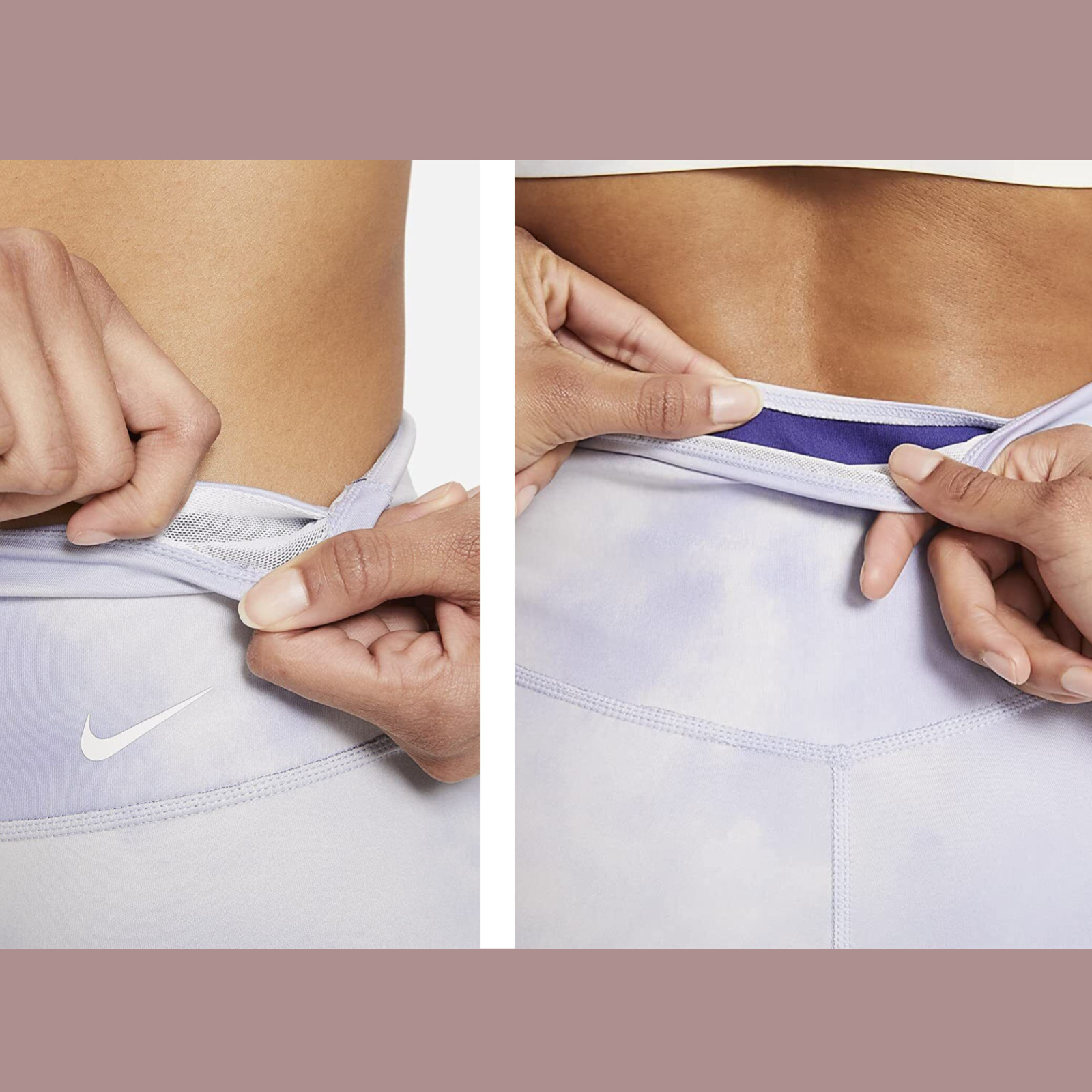 NWT $55 Nike [ Small ] One Icon Clash Bike Shorts in Light Thistle/ White #T985