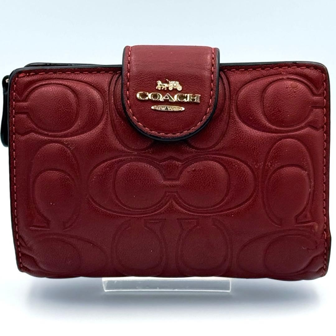 COACH Two-Fold Wallet Zip Wallet CM241 Cherry