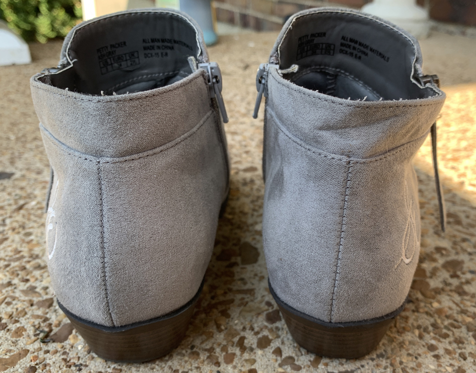 Sam Edelman Girls Suede Ash Gray Ankle Boots Size Kids 3.